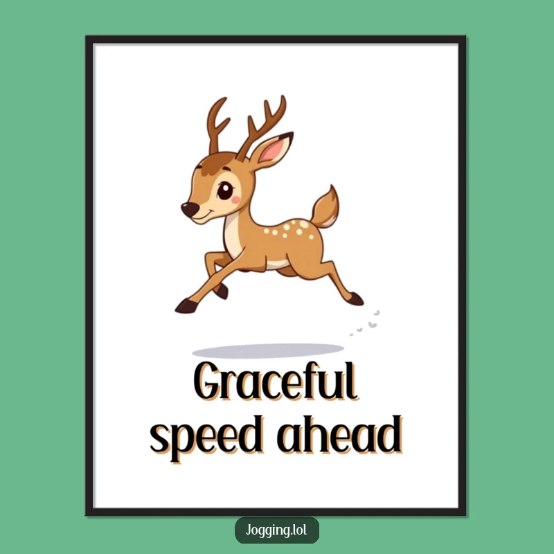 Funny Deer Jogger Digital Art: Graceful Leaps for Instant Hilarious Decor!