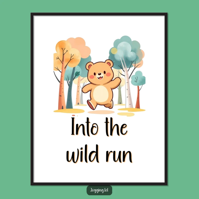 Funny Bear Jogger Digital Print: Jubilant Forest Art for Instant Cheer
