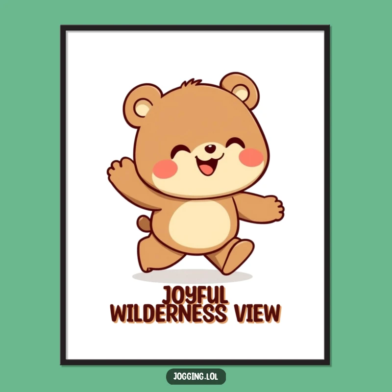 Funny Bear Jogger Digital Print: Curious Explorer Instant Download Art