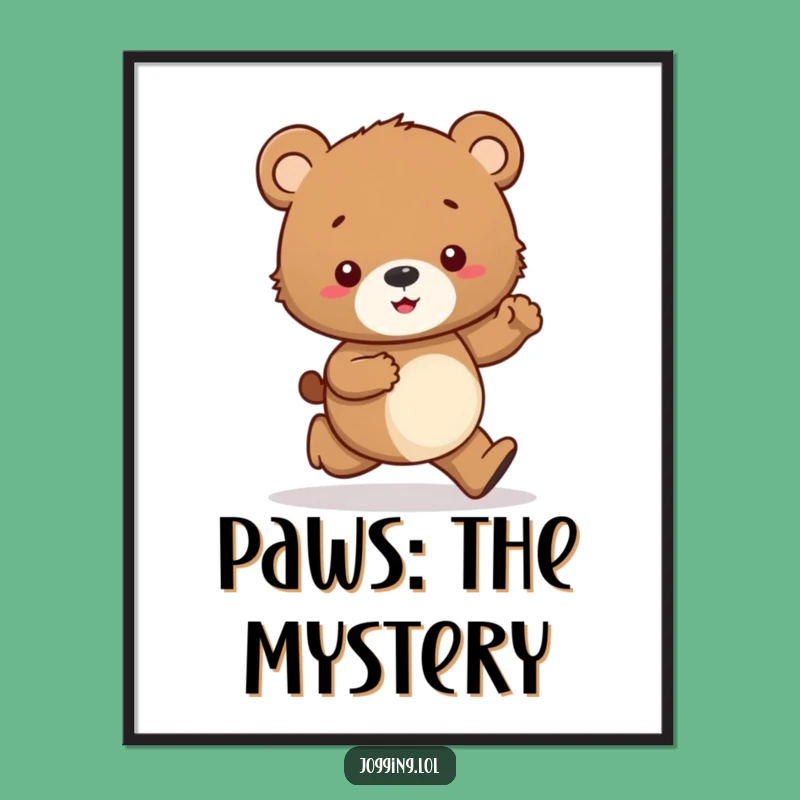 Funny Curious Bear Cub Digital Art: Instant Joy for Your Walls!