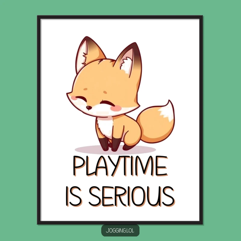 Funny Winking Fox Digital Art - Playful Chase Printable Gift