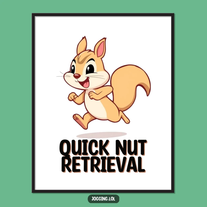 Funny Squirrel Digital Art: Joyful Character Print for Lively Home Decor
