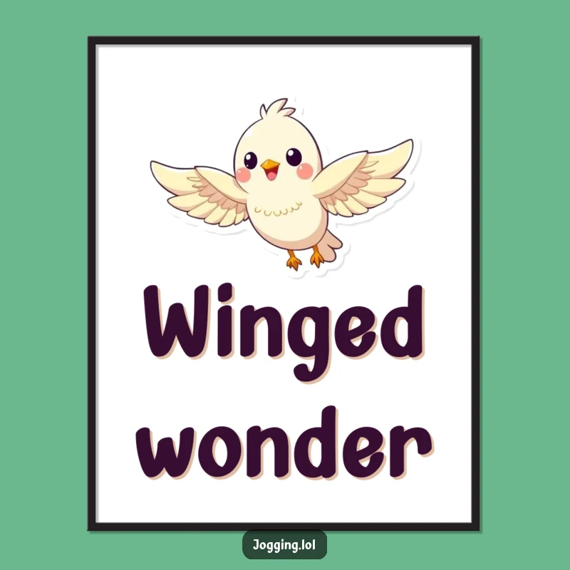 Funny Bird Digital Art: Joyful Soaring Print for Uplifting Home Decor