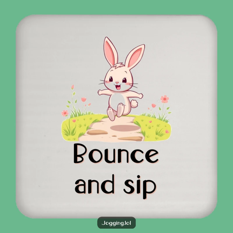 Funny Energetic Rabbit Coaster - Joyful Cartoon Drink Protection Gift