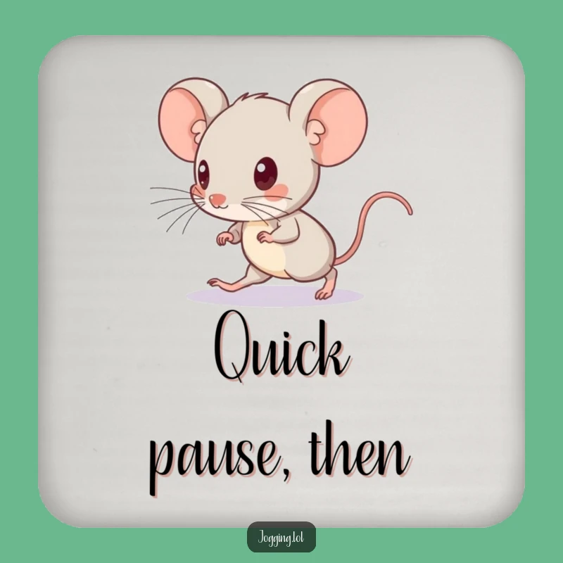 Funny Mouse Runner Drink Coaster: Curious Mouse Pace Setter Set for Tables