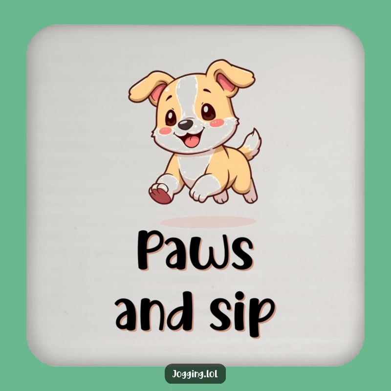 Funny Dog Coaster - Playful Ear Flopping Drink Accessory Gift