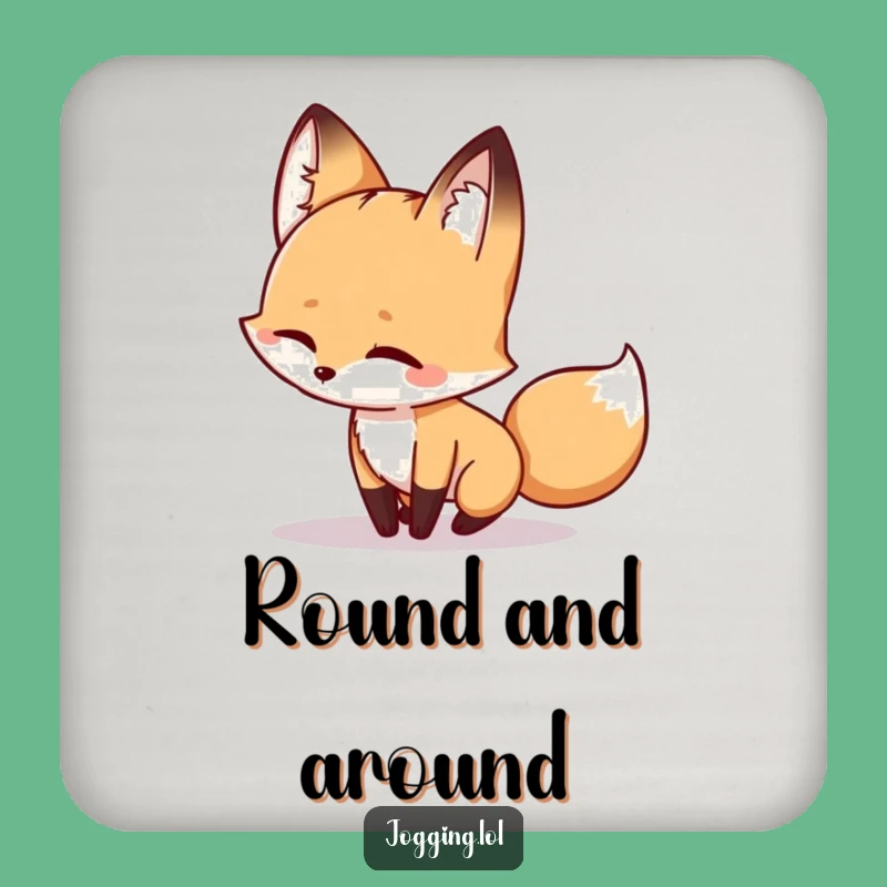 Funny Winking Fox Coaster - Playful Chase Table Protection Gift