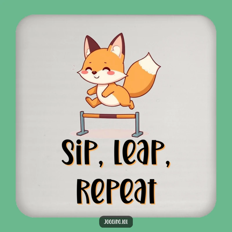 Funny Fox Leap Coaster: Playful Surface Saver, Fun Gift!