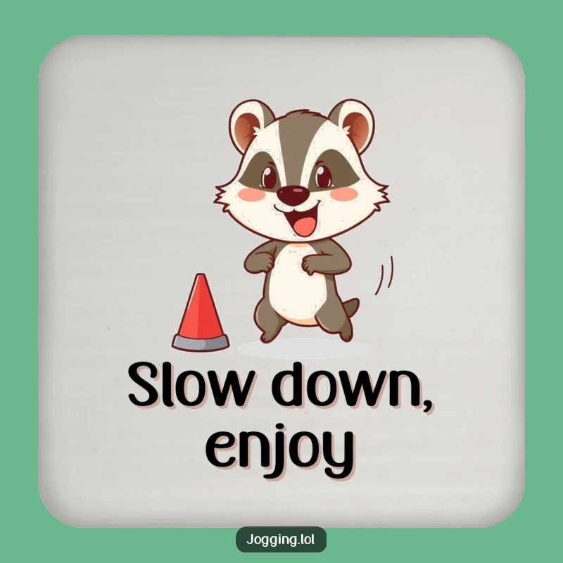 Funny Badger Coaster - Comedic Race Starter Animal Drink Gift