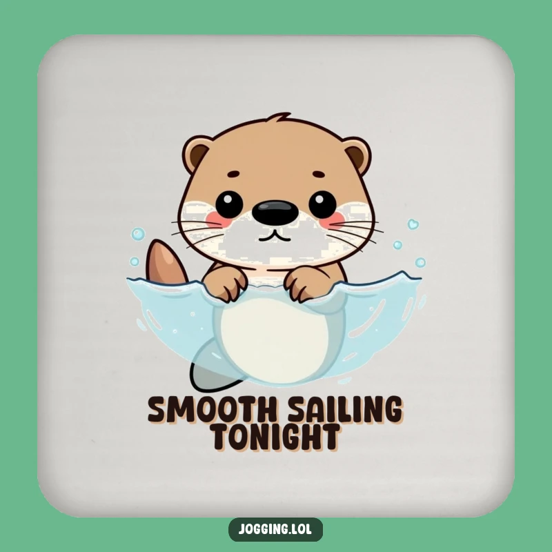 Funny Otter Coaster - Determined Otter Swimmer Drink Gift