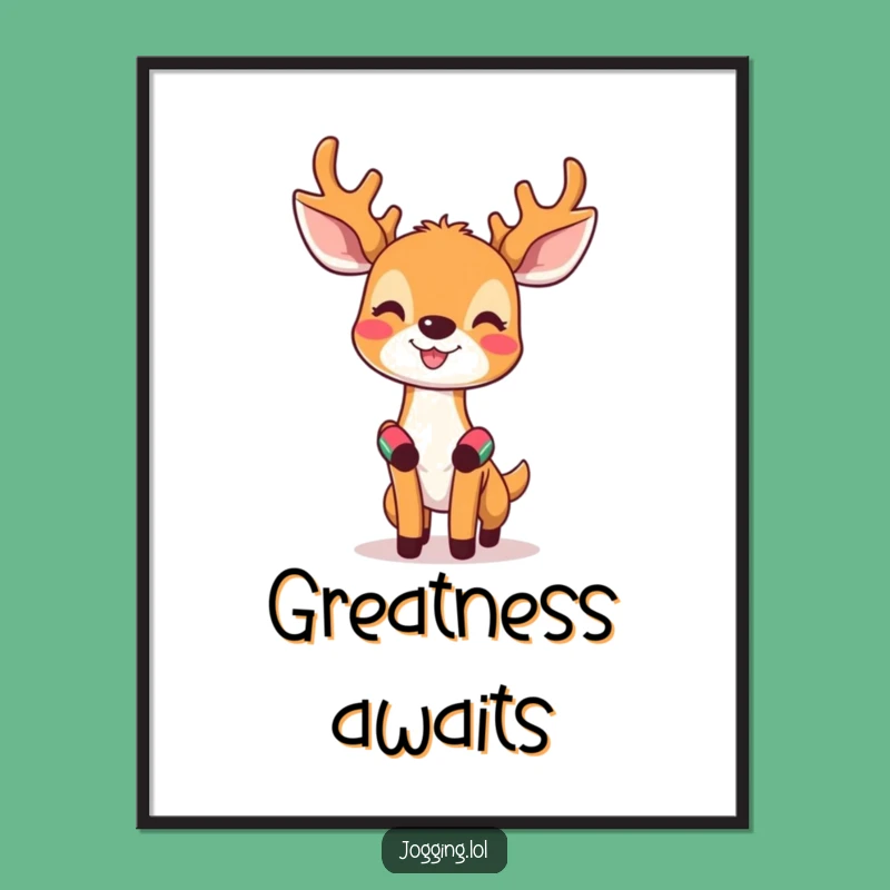 Funny Deer Workout Poster - Invigorated Wristbands Wall Art Gift
