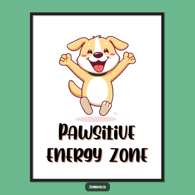 Funny Dog Poster - Enthusiastic Sprinter Art for Wall Decor Gifts