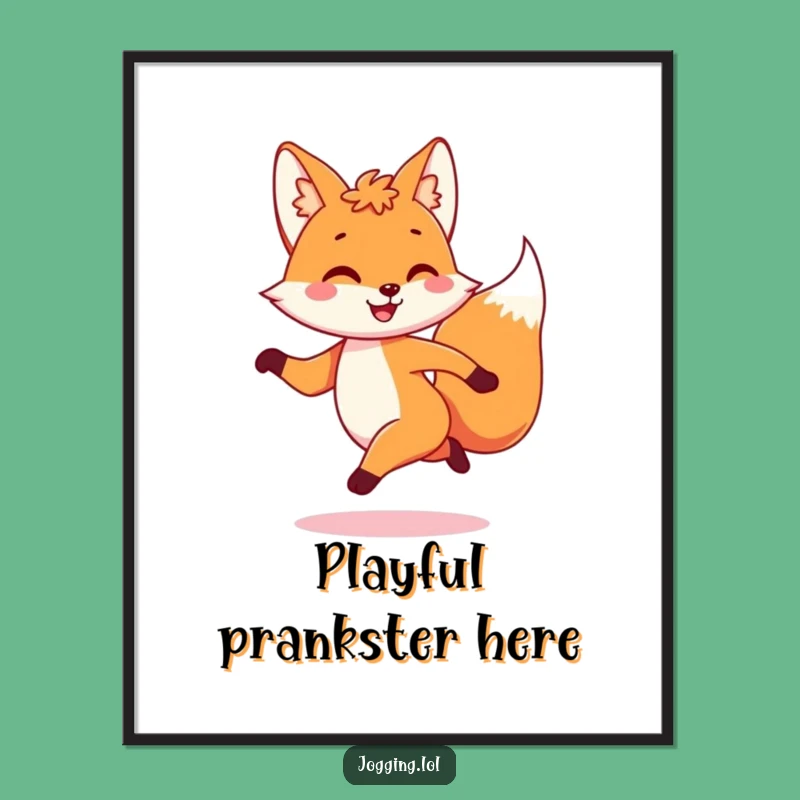 Funny Fox Jogger Poster: Playful Art for Lively Spaces