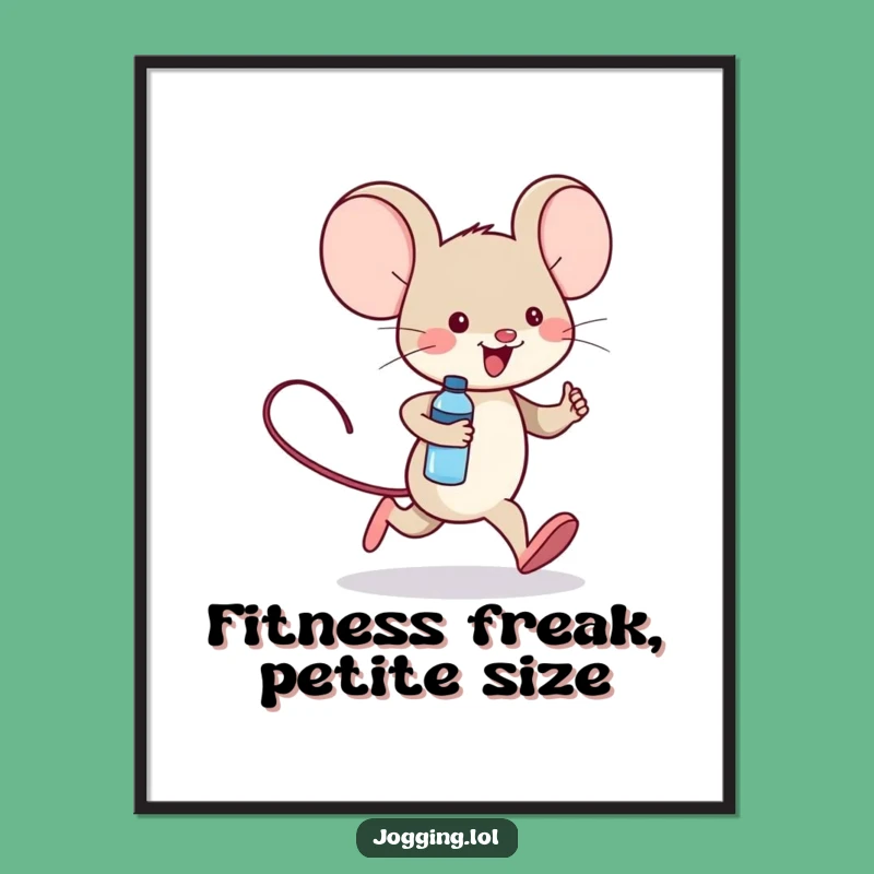 Funny Mouse Jogger Poster: Cheerful Motivational Art for Your Wall