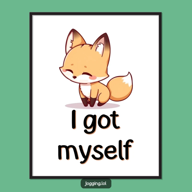 Funny Winking Fox Poster - Playful Shadow Art Print Gift