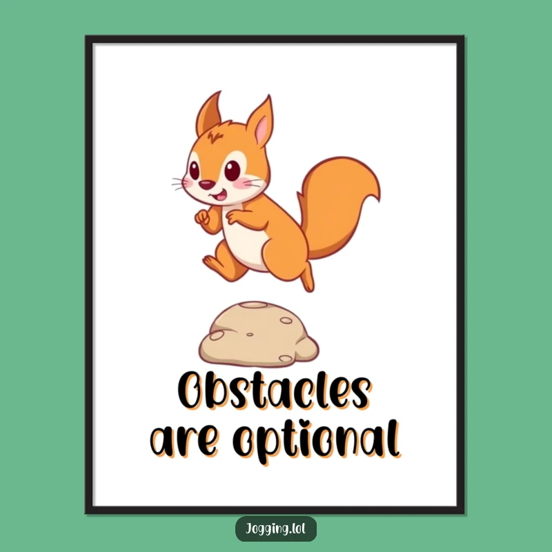 Funny Squirrel Jumper Poster: Playful Squirrel Leaping Wall Art for Fun Spaces