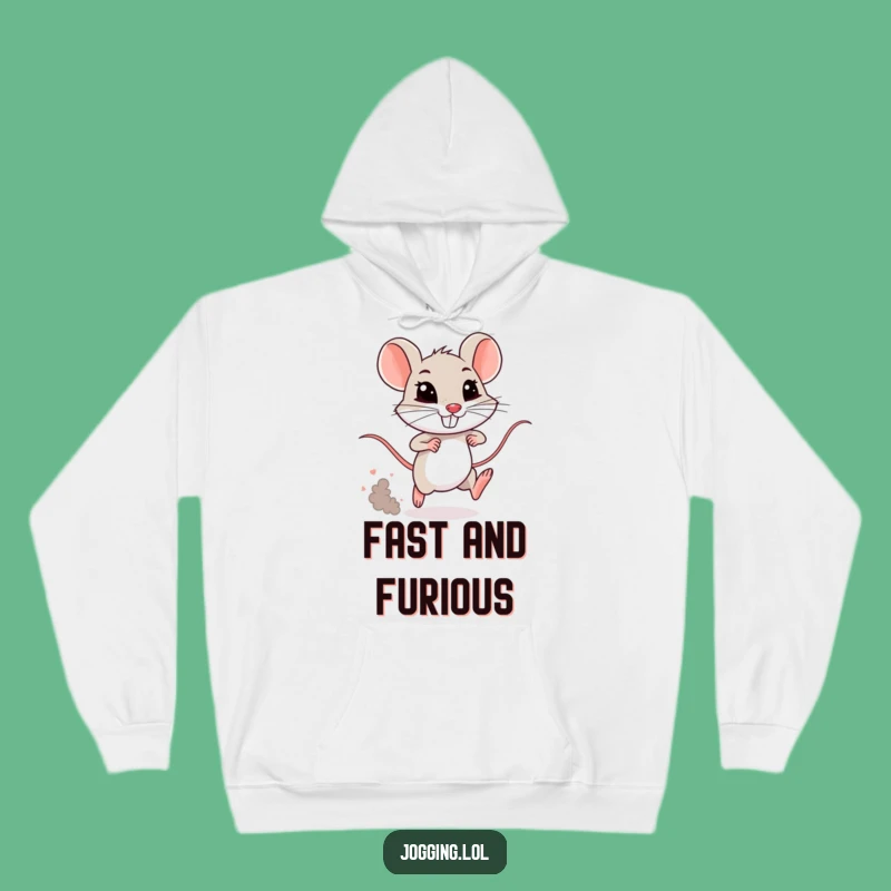Funny Mouse Sprinting Hoodie: Cozy and Comical Tiny Rodent Loungewear Gift