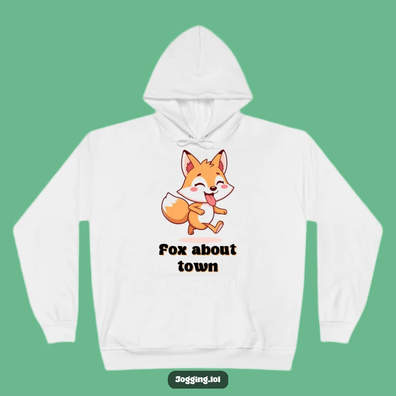 Funny Cheerful Fox Hoodie - Playful Tongue Out Cartoon Gift