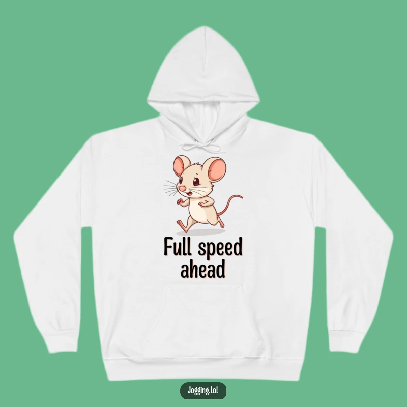 Funny Running Mouse Hoodie: Cozy Up with Determined Little Legs!