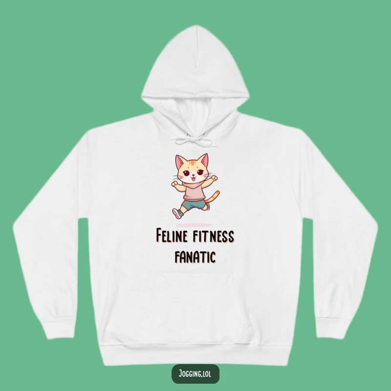 Funny Athletic Cat Hoodie - Cozy Feline Fitness Jumper for Cool Days Gift