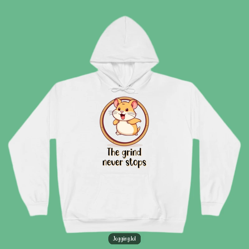 Funny Hamster Wheel Hoodie: Cozy Motivation for Determined Movers