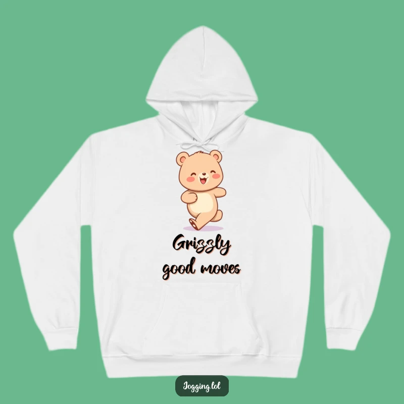 Funny Jogging Bear Hoodie: Cozy Comfort with Hilarious Bobbing Steps!