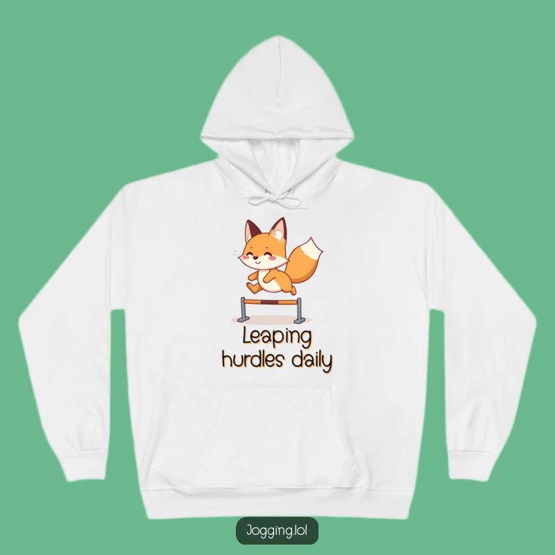 Funny Fox Leap Hoodie: Cozy Character's Playful Jump, Warm Gift!