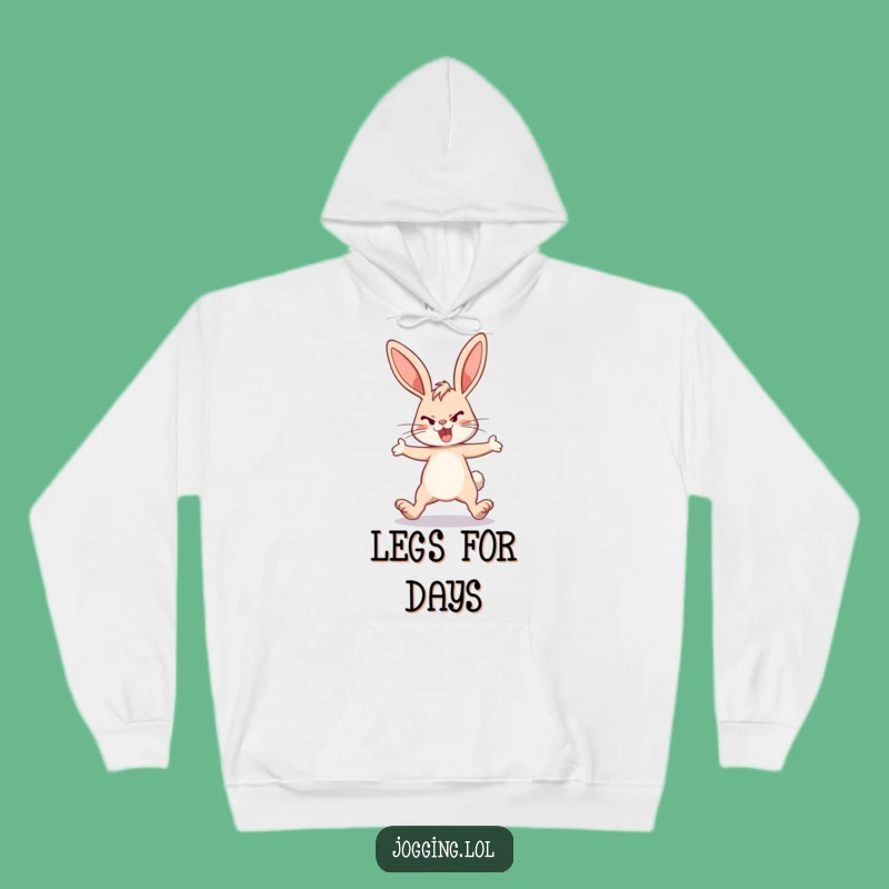 Funny Energetic Bunny Hoodie - Cozy Determined Rabbit Comfort Wear Gift