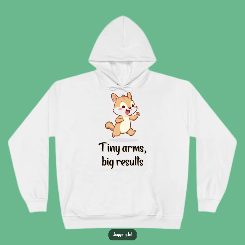 Funny Squirrel Jogging Hoodie - Cheerful Arm Pumping Cozy Gift