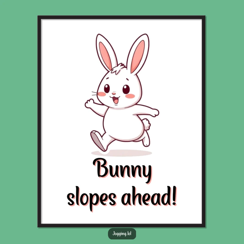 Funny Free Printable Wall Art: Energetic Rabbit Running, Humorous Downloadable Room Decor