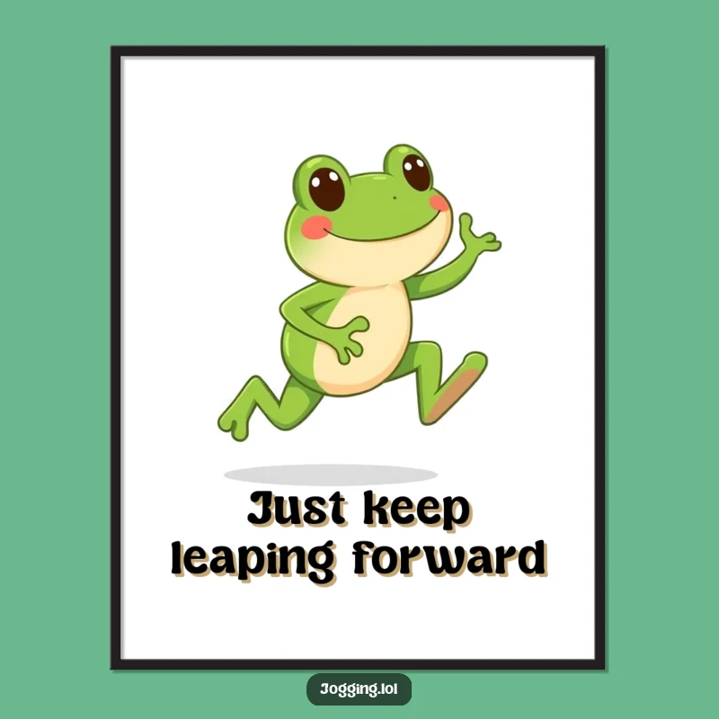 Free Printable Happy Frog Leaping Wall Art - Joyful Humorous Downloadable Decor