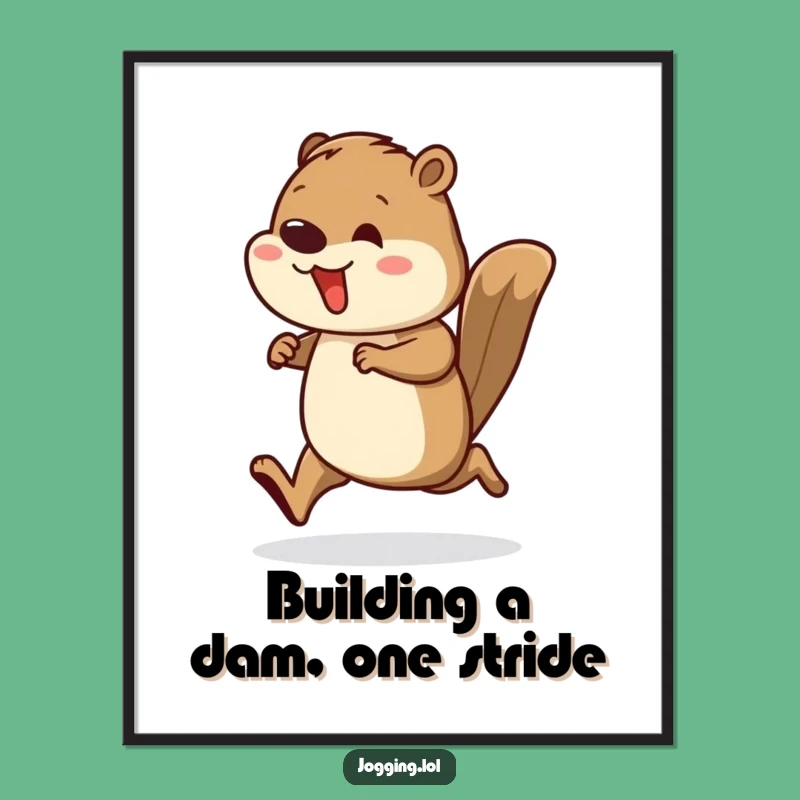 Funny Free Printable Wall Art: Busy Beaver Runner, Productive Decor!
