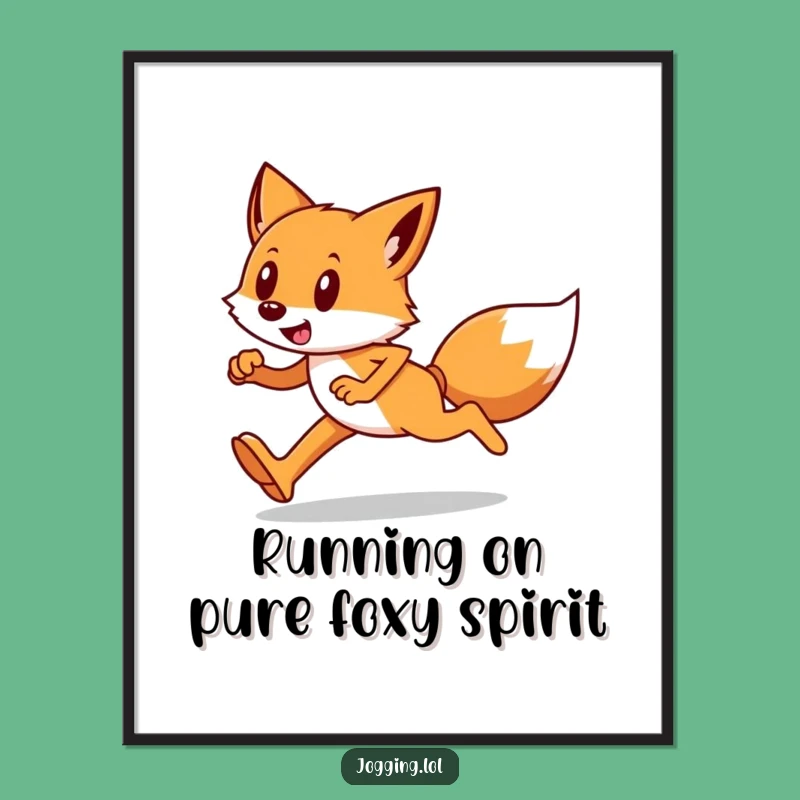 Funny Free Printable Wall Art: Determined Fox Runner, Bold Decor!