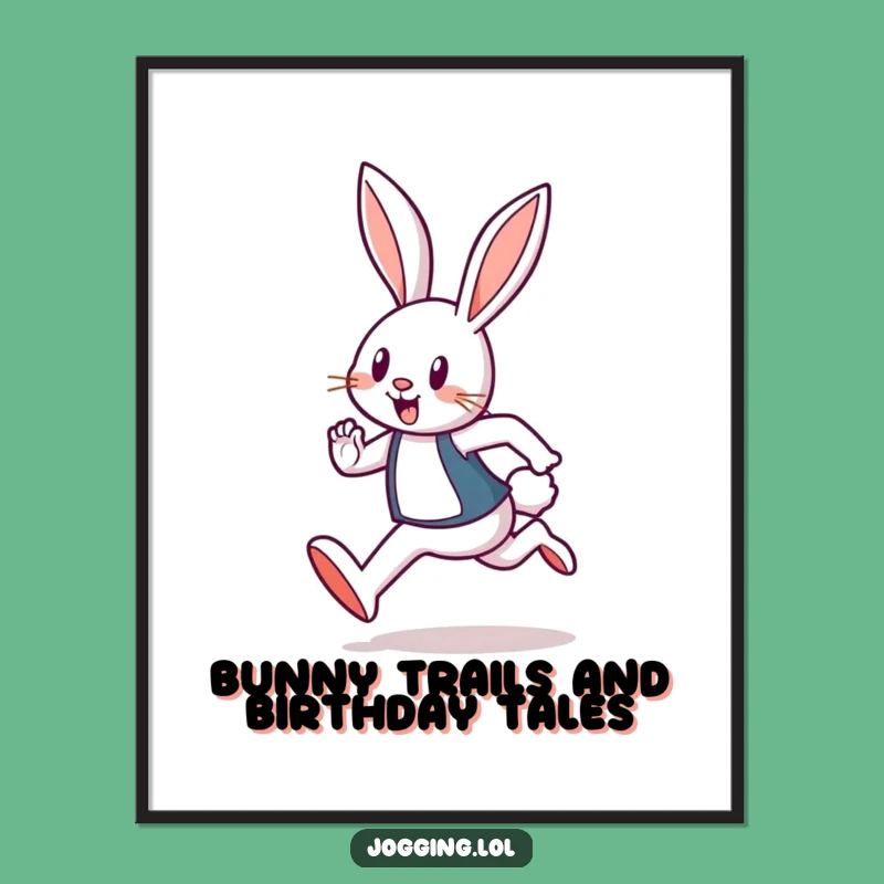 Funny Free Printable Wall Art: Energetic Rabbit Runner, Download Now!