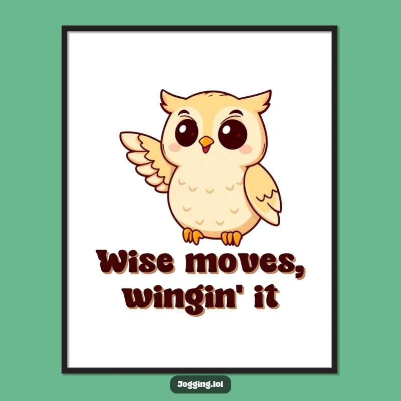 Funny Printable Wall Art: Jogging Owl - Free Downloadable Whimsy!