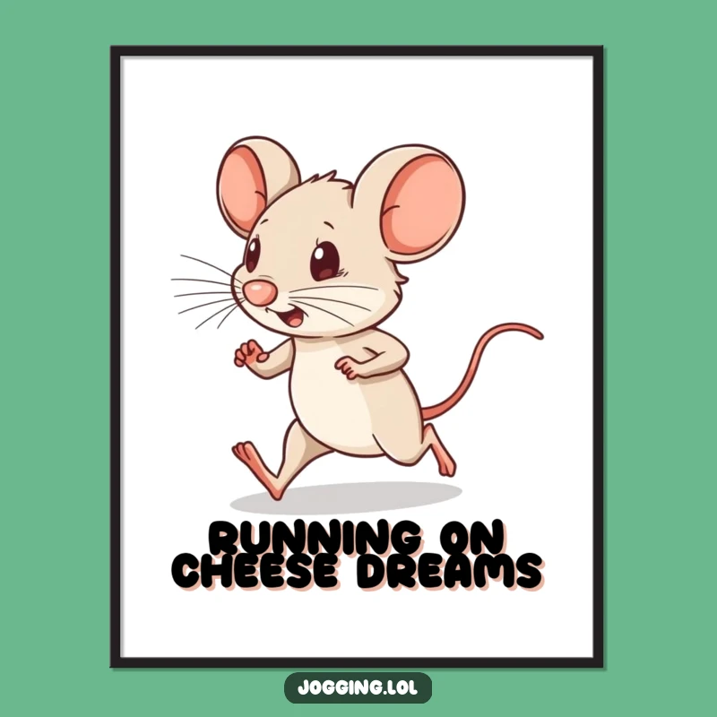 Free Printable Mouse Running Wall Art - Tiny Legs Humorous Downloadable Decor