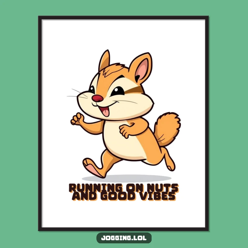 Funny Printable Wall Art: Chipmunk Jogging - Free Downloadable Decor!