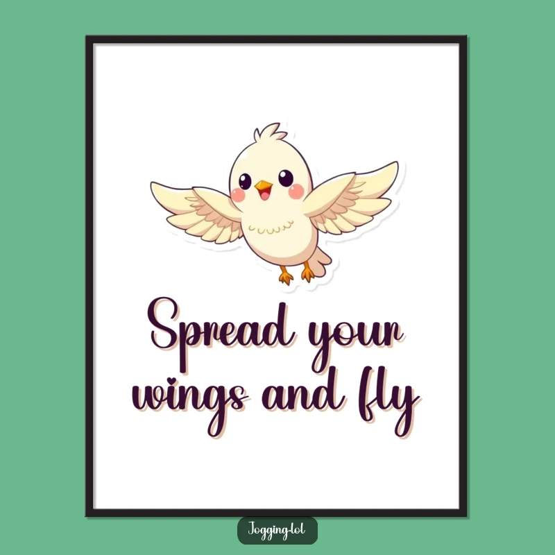 Free Printable Bird Art: Funny Happy Flyer Downloadable Wall Decor