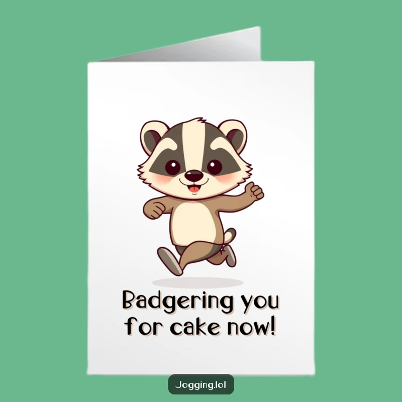 Free Printable Badger Birthday Card: Funny Downloadable Gift for the Determined Jogger!