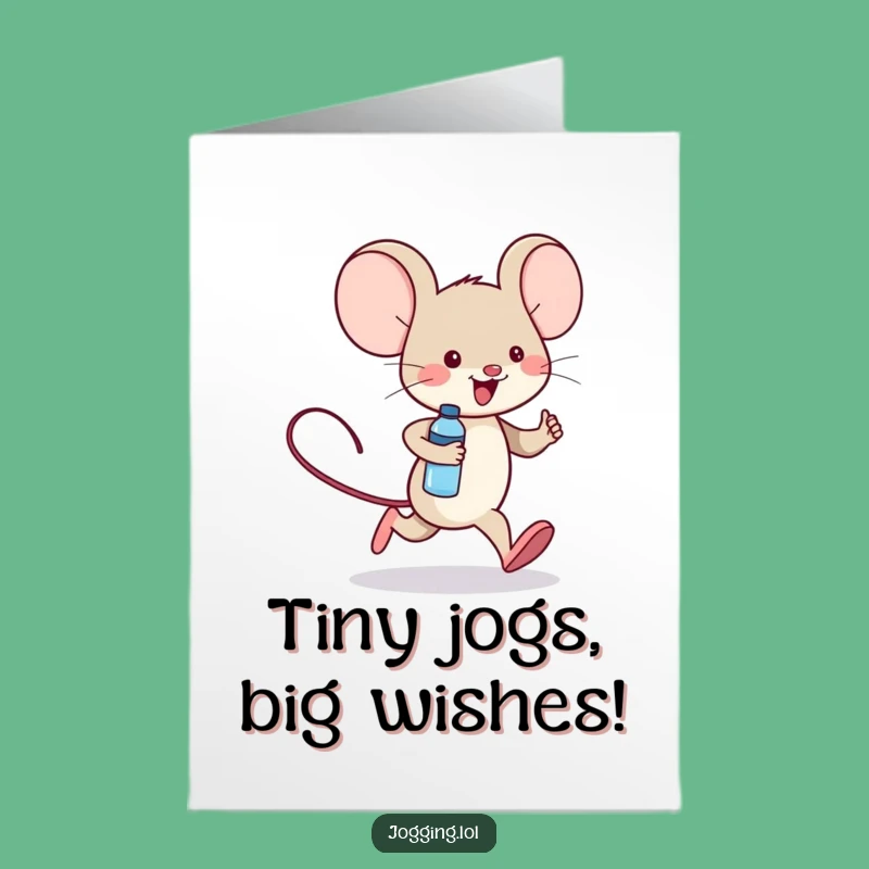 Free Printable Birthday Card: Funny Mouse Jogger, Perfect Downloadable Gift!