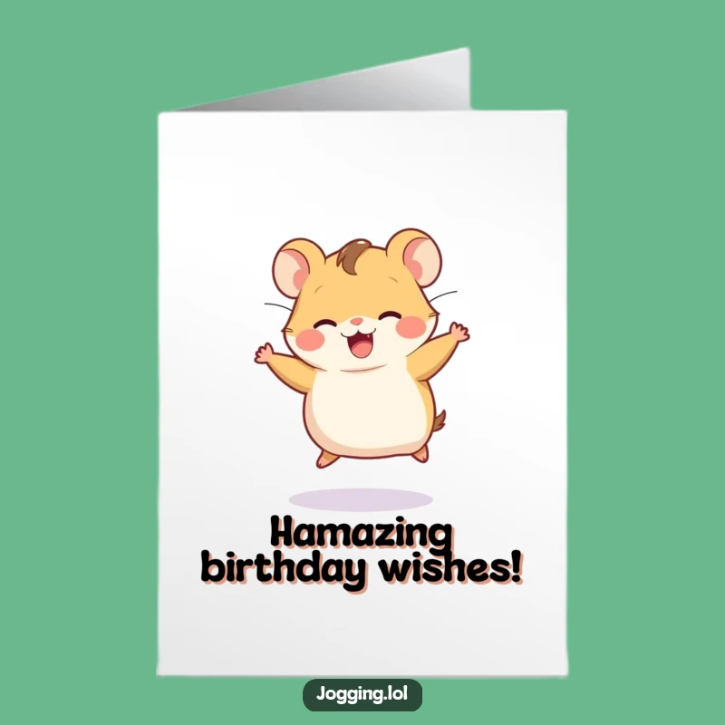 Free Printable Hamster Wheel Birthday Card - Hilarious Downloadable Gift for Hamster Lovers