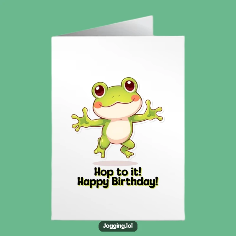 Free Printable Frog Birthday Card: Funny Hopping Pal Downloadable Greeting