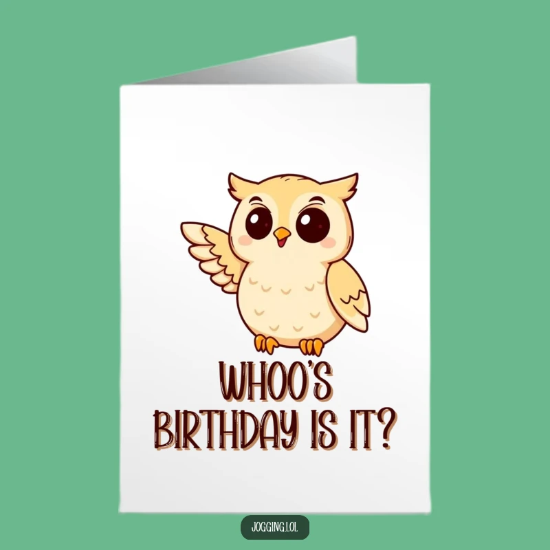 Free Printable Birthday Card: Owl Jogging - Hilarious Hoot for a Special Day!