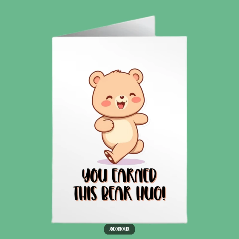 Free Printable Bear Jogging Congrats Card - Humorous Downloadable Greeting
