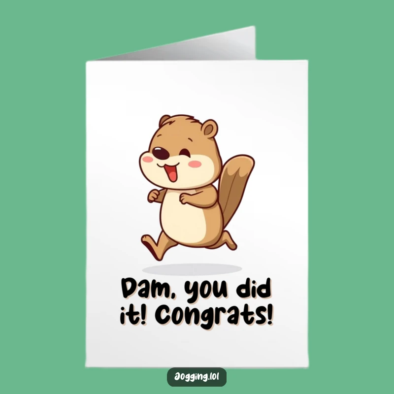 Free Printable Congrats Card: Busy Beaver Builder, Success Achieved!