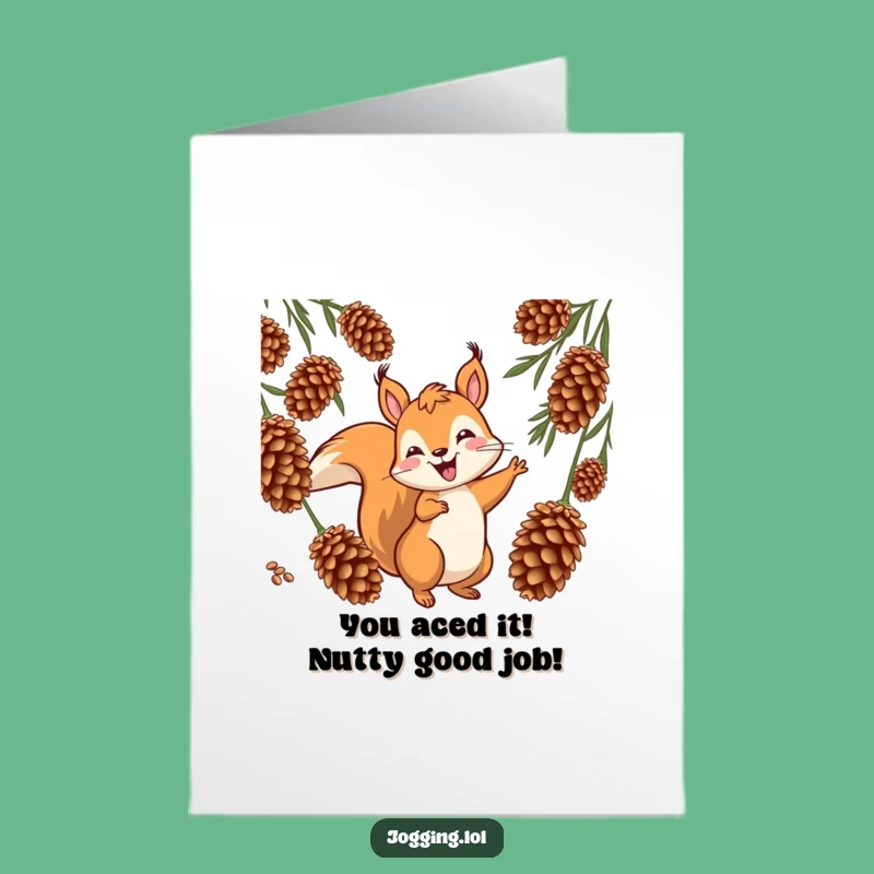Free Printable Congrats Card: Energetic Squirrel Weaving Printable Greeting Card