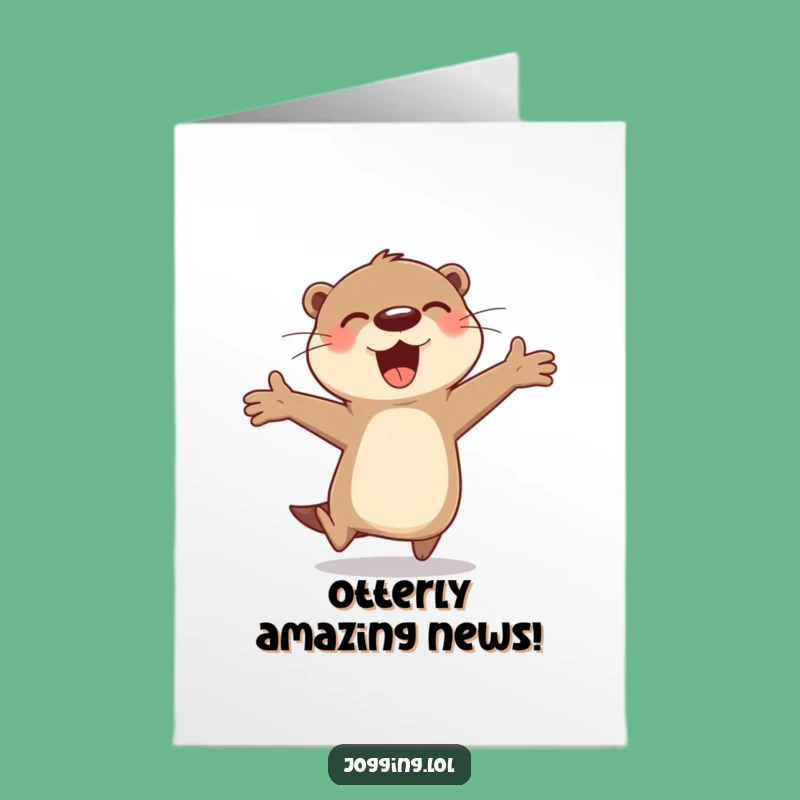Free Printable Congrats Card: Happy Otter Achievement, Hilarious Downloadable Gift for Success
