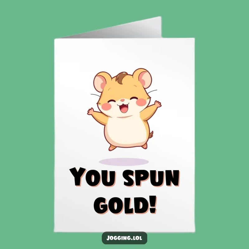 Free Printable Hamster Wheel Congrats Card - Funny Downloadable Gift for Achievements