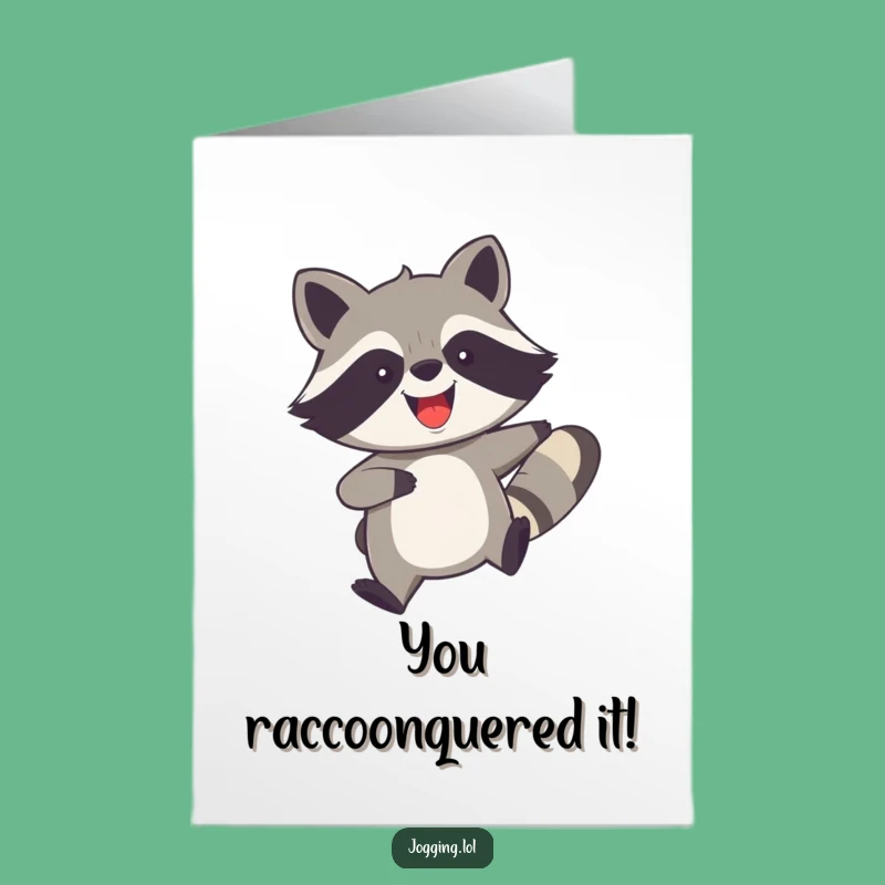 Free Printable Raccoon Congrats Card: Speedy, Hilarious Downloadable for Success