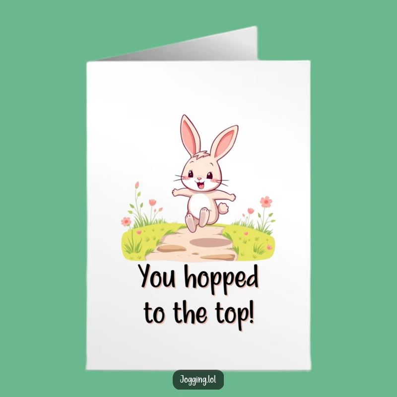 Free Printable Congrats Card: Energetic Rabbit! A Funny Downloadable Gift for Any Achievement.